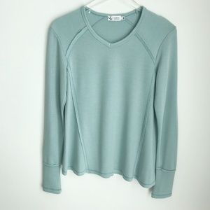 Carve Designs V-Neck Long Sleeve Tee Size XS Blue Lightweight Active Sporty